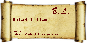 Balogh Liliom névjegykártya